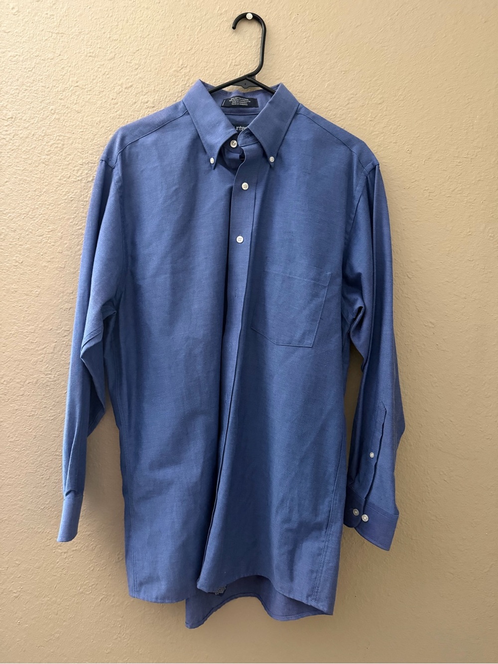 Puritan Solid Blue Button-Down Dress Shirt
